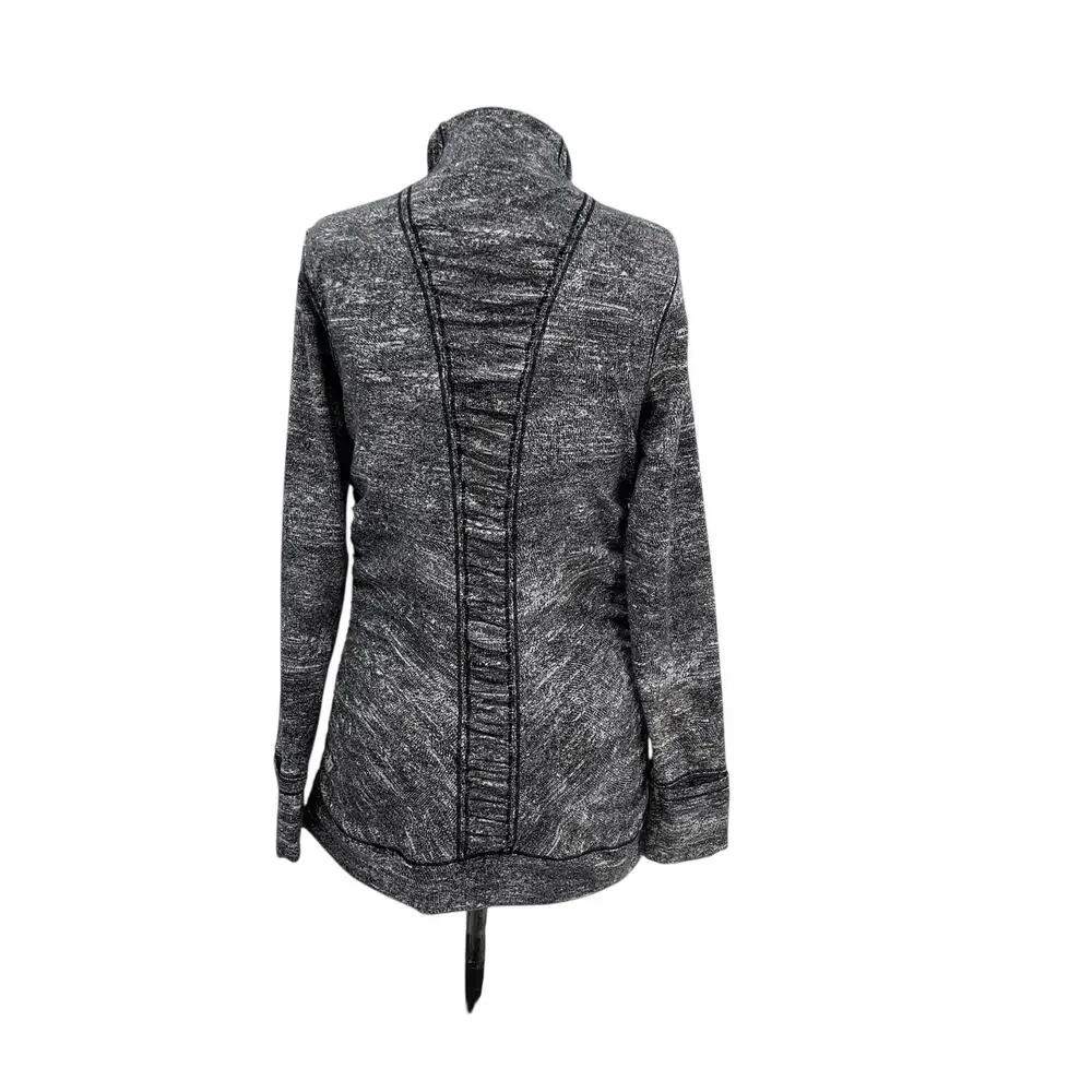 Lululemon Cypress Kiss 1/2 Zip Top Sweatshirt Rush Jacquard Black White‎ Size 10